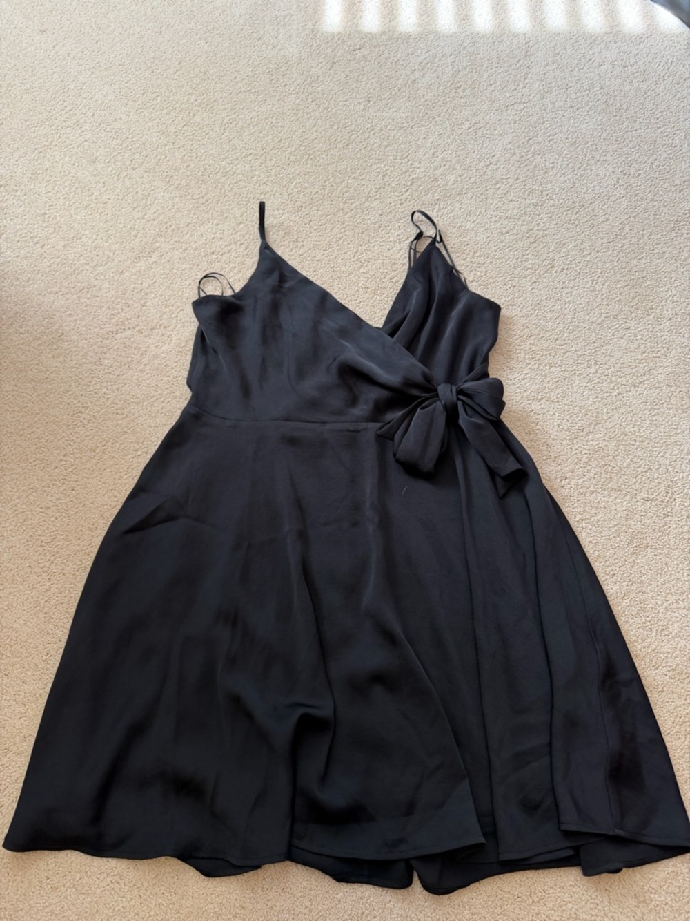 Express Black Wrap Mini Dress with Side Bow